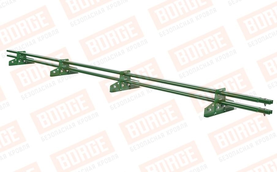 Снегозадержатель трубчатый Borge для фальцевой кровли оцинкованный RAL 6002, 3 м