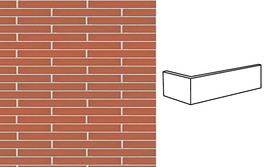 Клинкерная плитка угловая King Klinker Dream House 01 Ruby red, 490*52*14 мм