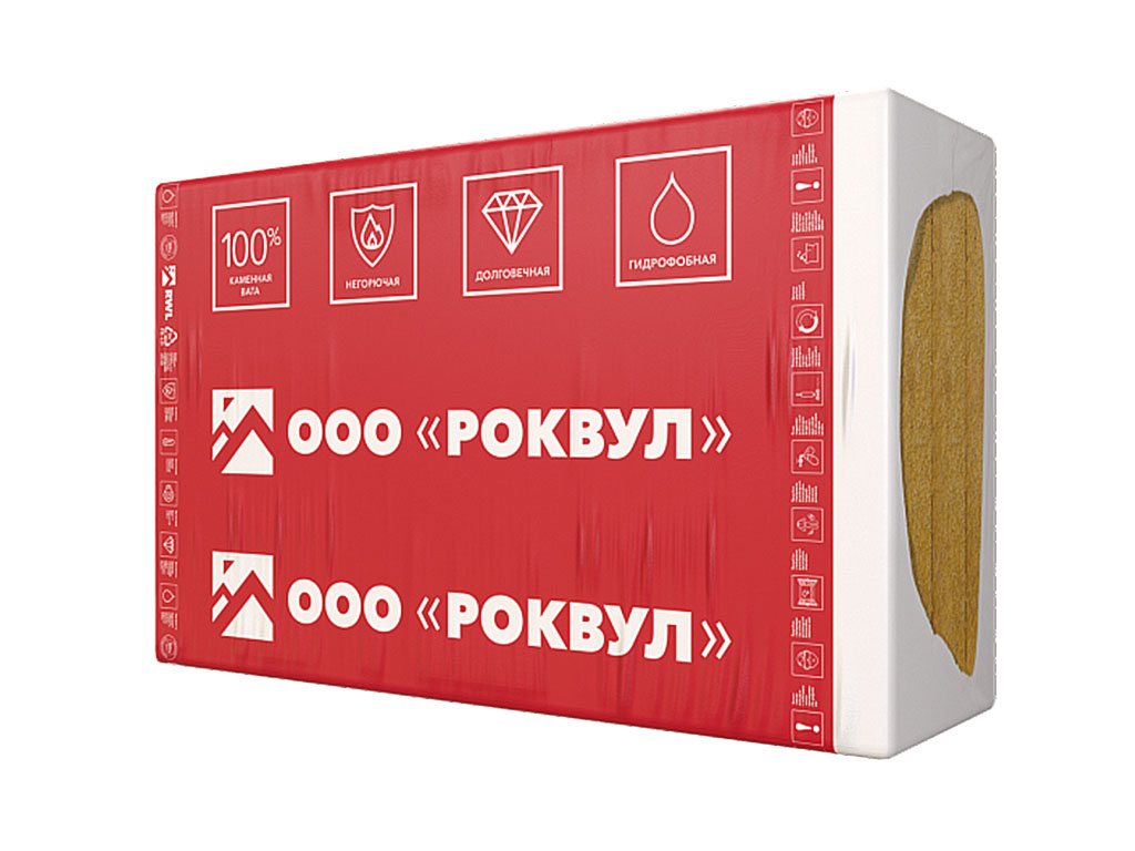 Утеплитель РОКВУЛ ФАСАД БАТТС Д ОПТИМА, 3 шт/уп, 1000*600*100 мм
