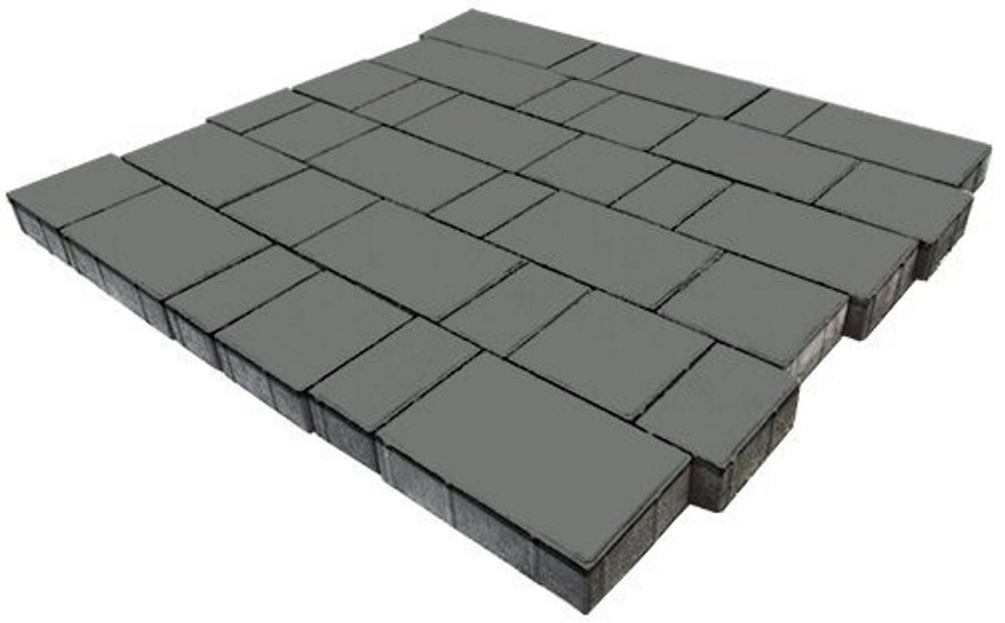 Плитка тротуарная SteinRus Бельпассо А.23(М).Псм.4, гладкая, серый, толщина 40 мм