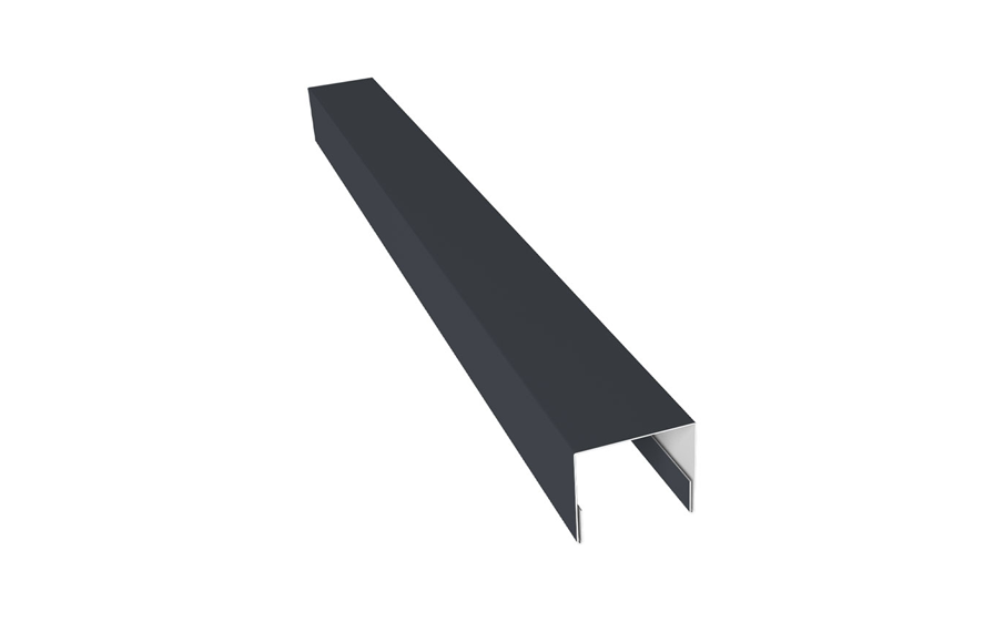 Планка Grand Line П-образная 24, Velur X, RAL 7024 мокрый асфальтй, 3000 мм