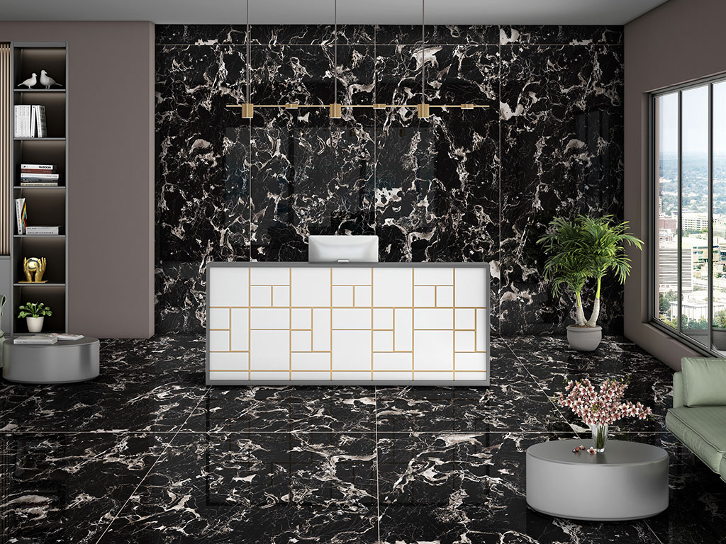 Керамогранит ENNFACE Portoro Black Matt, 2800*1200*6 мм