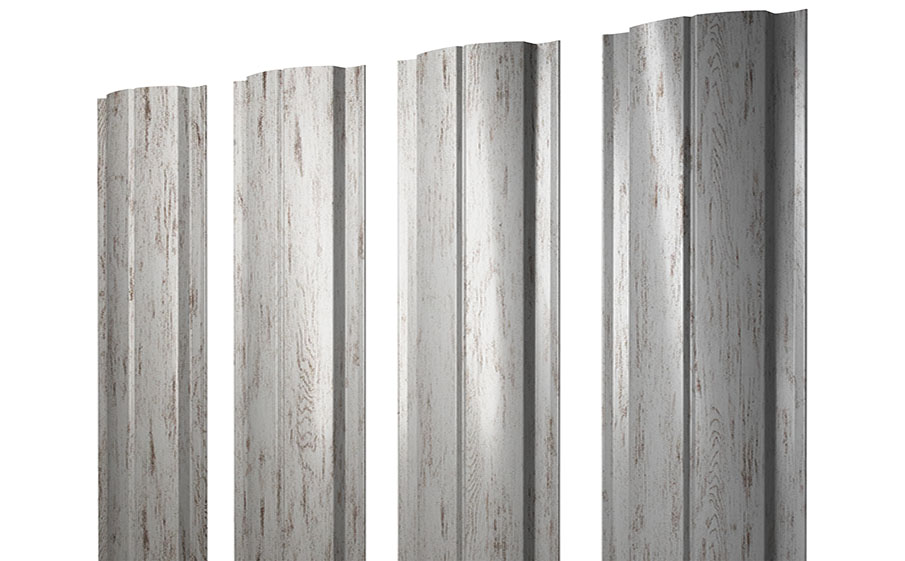 Штакетник Полукруглый Slim 0,45 Print Elite Snow Wood TwinColor