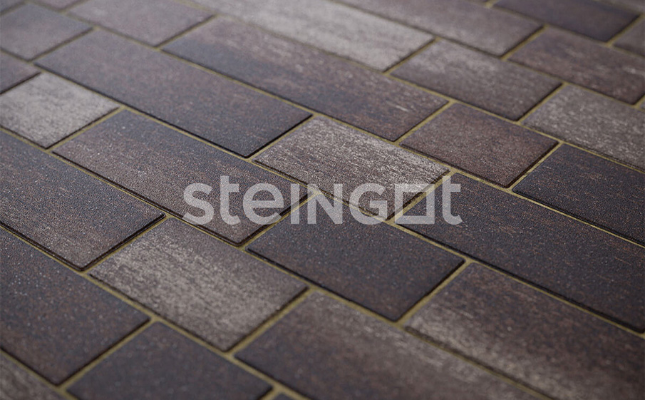 Плитка тротуарная Steingot Колормикс, Маринталь, Бурый камень (Stein Brown), комплект 4 шт, толщина 60 мм