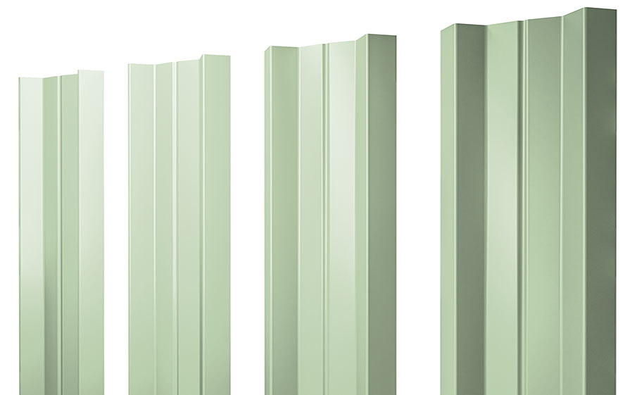 Штакетник М-образный А 0,45 PE RAL 6019 бело-зеленый