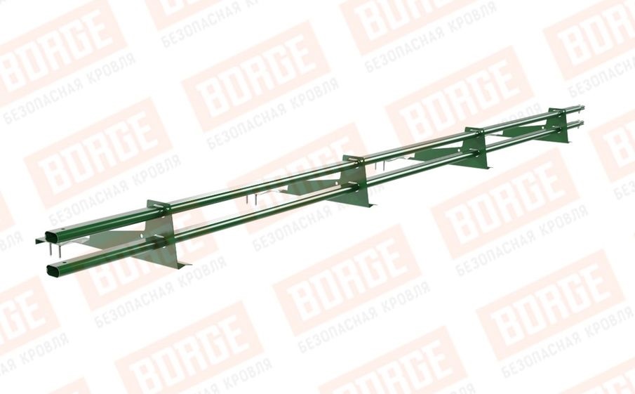 Снегозадержатель трубчатый Borge для черепичной кровли оцинкованный RAL 6002, 3 м