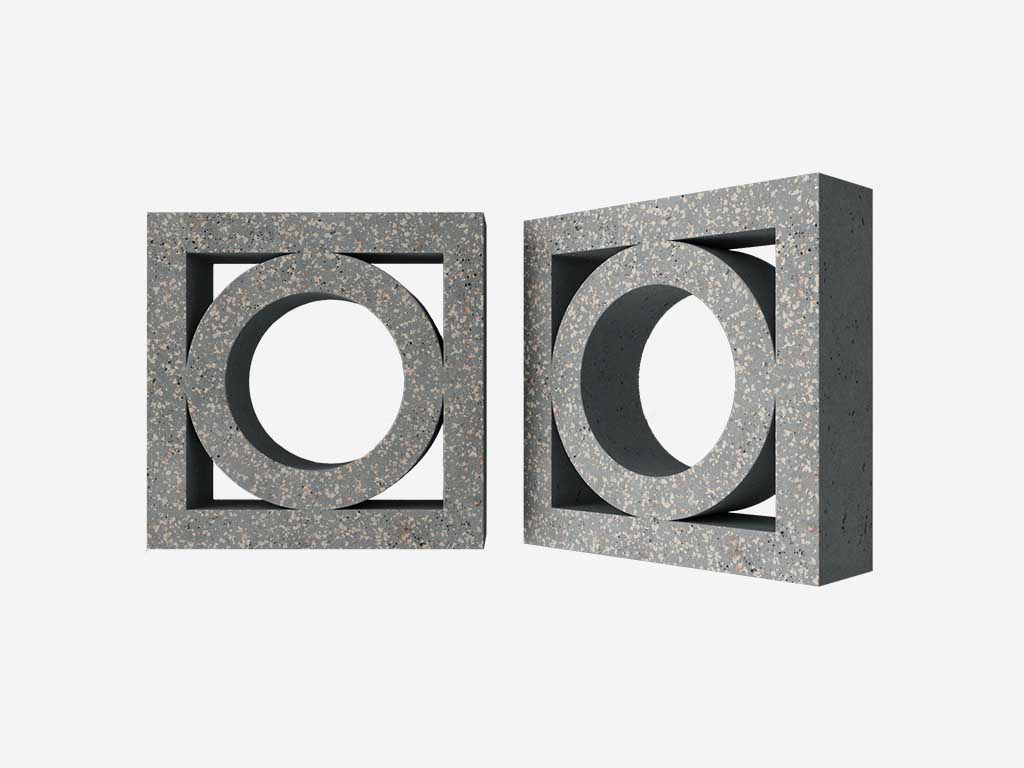 Декоративный бриз-блок Mesterra Кобого / Cobogo 0101, серый LUX, 250*250*90 мм