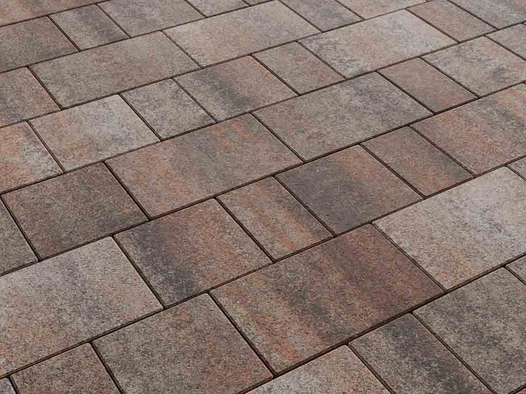 Плитка тротуарная Старый город А.1.Фсм.4 листопад гладкий клен, комплект 3 шт, толщина 40 мм