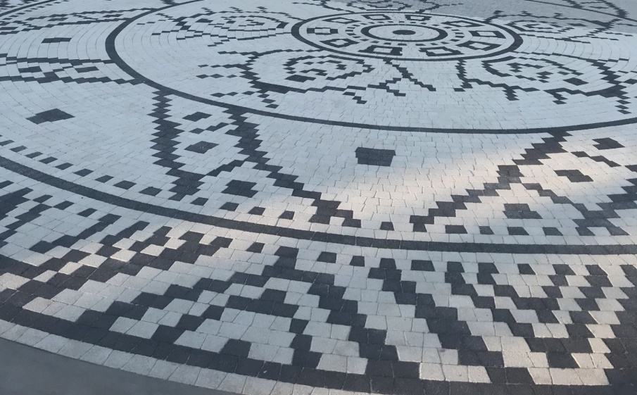 Плитка тротуарная Антик А.3.А.4 стоунмикс белый, комплект 5 шт, толщина 40 мм