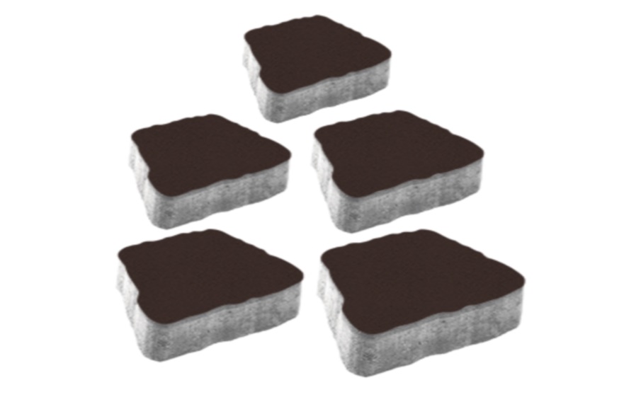 Плитка тротуарная Антик Б.3.А.6 гранит, коричневый, комплект 5 шт, толщина 60 мм