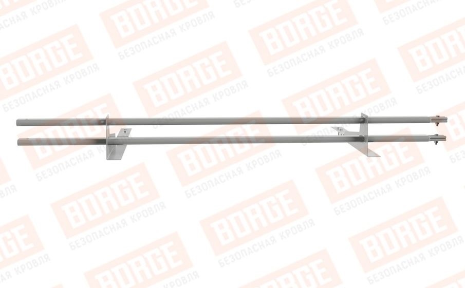 Снегозадержатель трубчатый Borge для кровли из композитной черепицы оцинкованный RAL 9006, 1,5 м