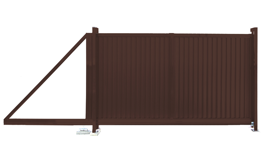 Откатные ворота Grand Line Estet, RAL 8017, 2000*4500 мм