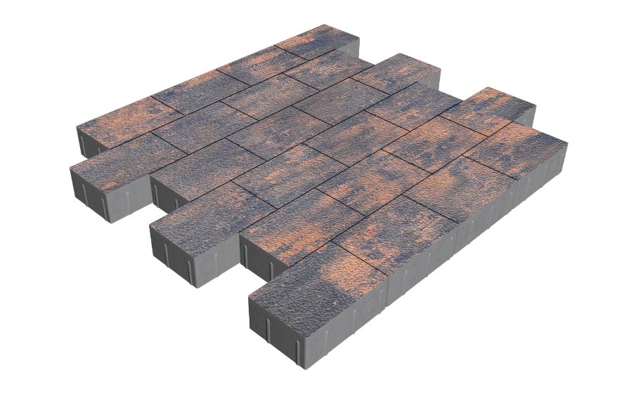 Плитка тротуарная SteinRus Бельпассо Медио Б.10(Б).П.8, Native, Айвори, 225*150*80 мм