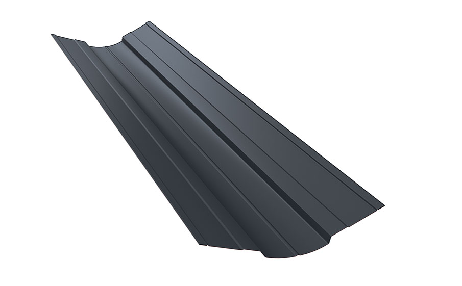 Планка ендовы верхней фигурной 70*70 мм Grand Line Satin Matt RAL 7024, 2,5 м