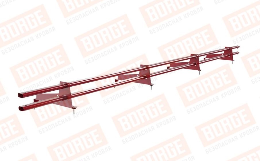 Снегозадержатель трубчатый Borge для металлочерепицы с высокой ступенькой 350 мм оцинкованный RAL 3003, 3 м