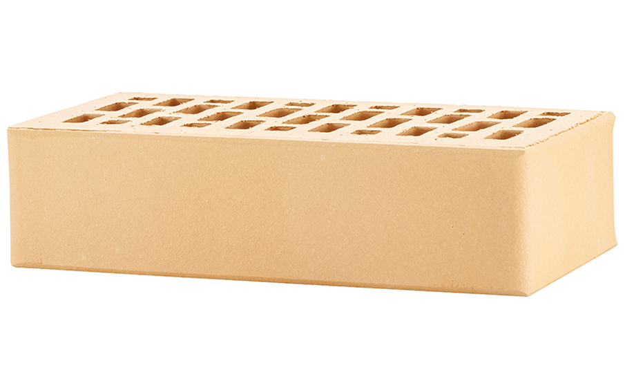 Кирпич облицовочный пустотелый ЛСР, пшеничный, гладкий, 250*120*65 мм