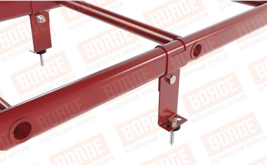 Лестница кровельная Borge для металлочерепицы, профнастила, композитной черепицы, материалов на основе битума оцинкованная RAL 3011, 2,7 м