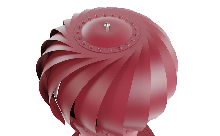 Роторная вентиляция Viotto для готовой мягкой и фальцевой кровли d=110 мм утепленная, RAL 3005 красный