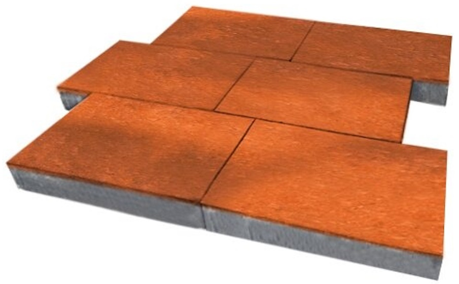 Плитка тротуарная SteinRus, Парк Плейс Б.3.П.8, гладкая, ColorMix Брук, 600*300*80 мм