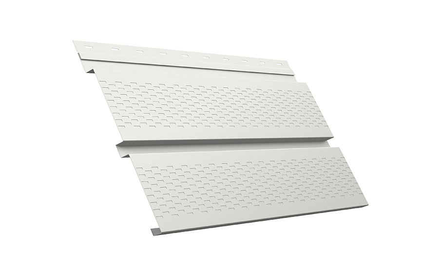 Софит Grand Line металлический Квадро брус с перфорацией 0,45 Drap с пленкой RAL 9003