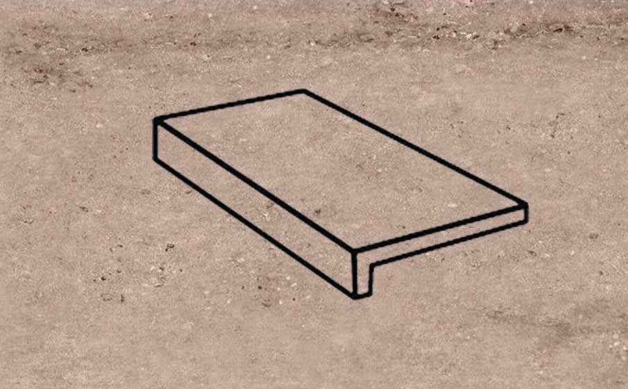 Клинкерная ступень прямой угол Stroeher Gravel Blend 964 taupe 294x175x52x10 мм