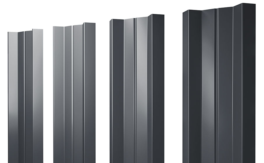 Штакетник М-образный А 0,45 Drap ST RAL 7024 мокрый асфальт