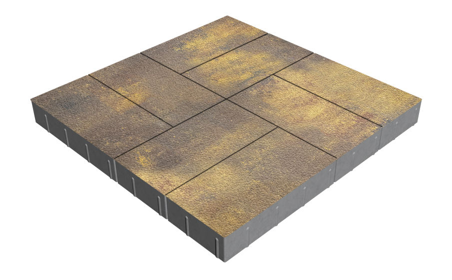 Плитка тротуарная SteinRus Грас Б.4.П.8, Native, Тоскана, 400*200*80 мм