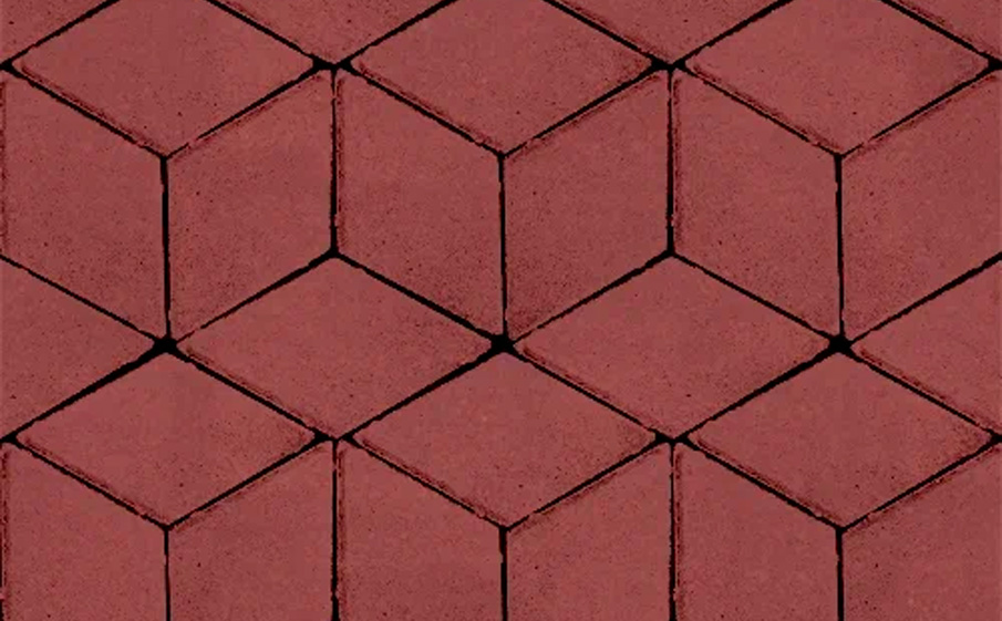 Плитка тротуарная SteinRus Полярная звезда Б.5.Ф.8 гладкая, красный, 200*200*80 мм