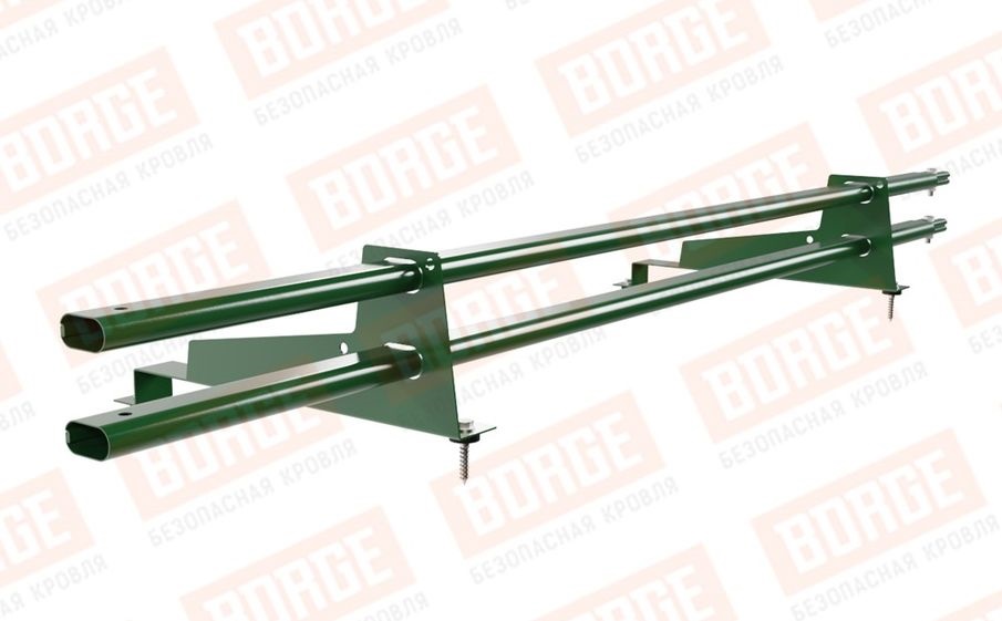 Снегозадержатель трубчатый Borge для металлочерепицы с высокой ступенькой 400 мм оцинкованный RAL 6002, 1,5 м