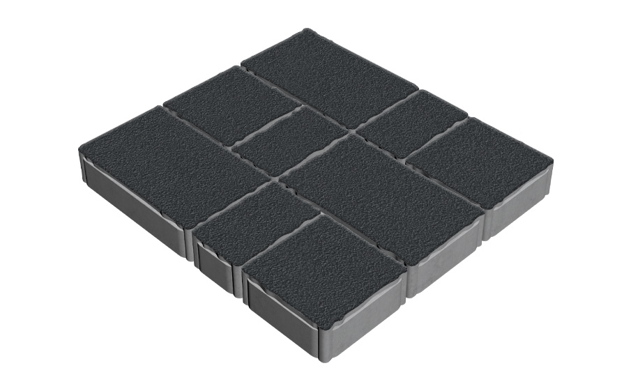 Плитка тротуарная SteinRus Старый город Берн Б.7.Фсм.6, Native, черный, толщина 60 мм