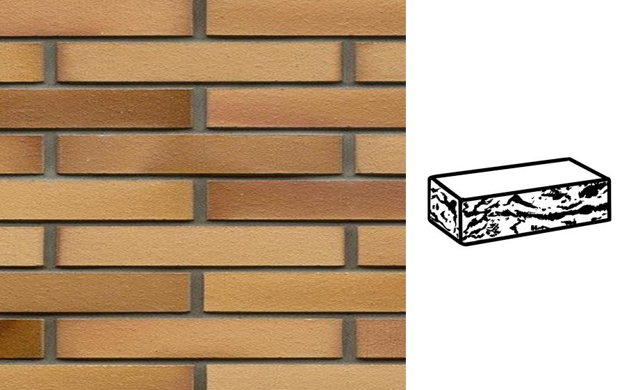 Кирпич клинкерный Muhr 06 EG Hellbraun-bunt Edelglanz готик, 290*90*40 мм