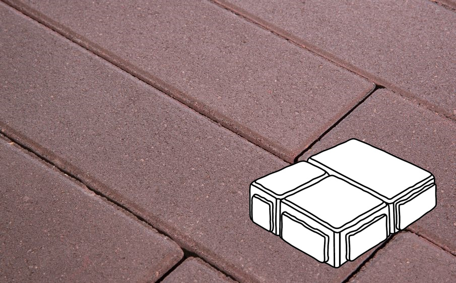 Плитка тротуарная Готика Profi, Старый Город В.3.Фсм.8, темно-коричневый, частичный прокрас, с/ц, толщина 80 мм, комплект 3 шт