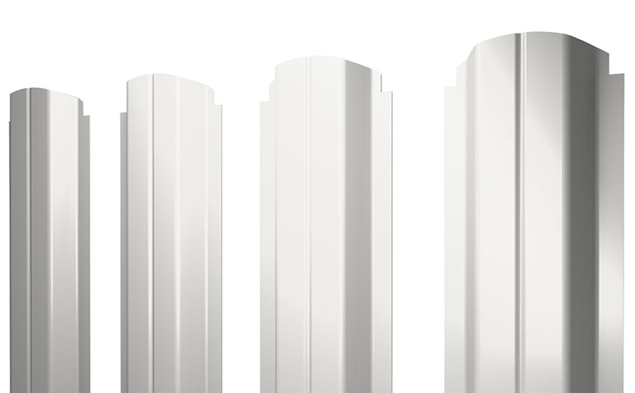 Штакетник П-образный А фигурный Satin RAL 9003 сигнальный белый