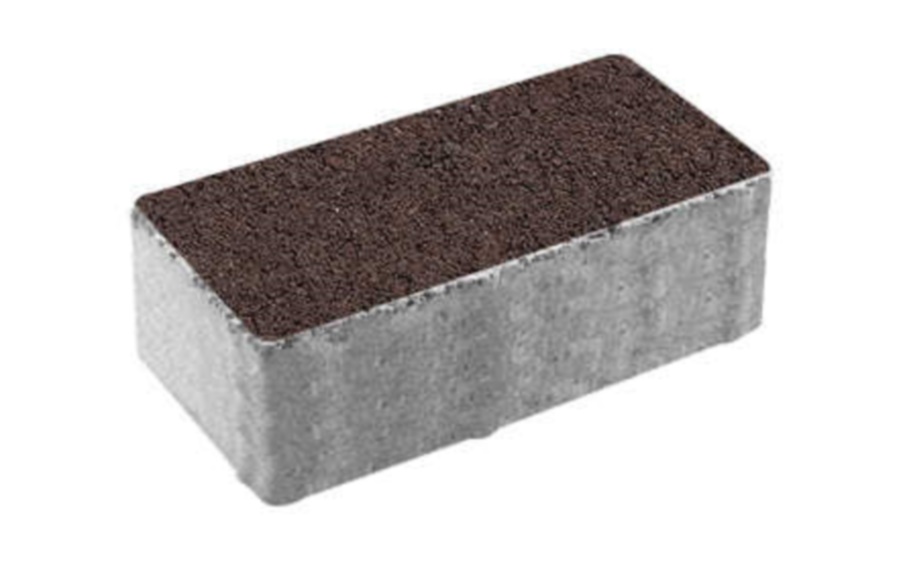 Плитка тротуарная Прямоугольник В.2.П.10 гранит коричневый, 200*100*100 мм