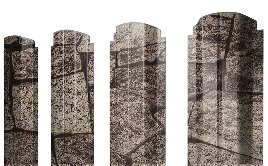 Штакетник П-образный А фигурный 0,45 Print Elite King Stone TwinColor