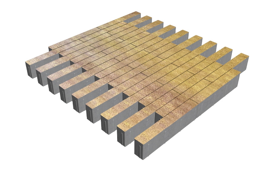 Плитка тротуарная SteinRus Кроссбар Хэви Б.13(Б).П.10, гладкая, Брайс, 420*60*100 мм