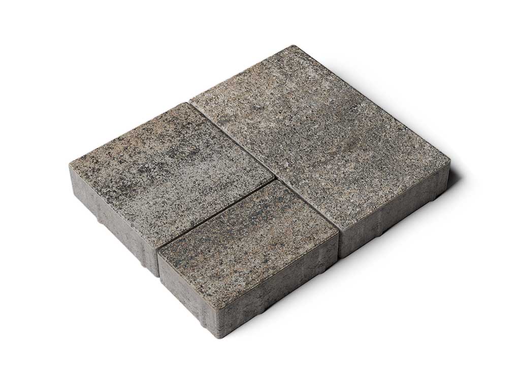 Плитка тротуарная Старый город А.1.Фсм.4 листопад гладкий старый замок, комплект 3 шт, толщина 40 мм