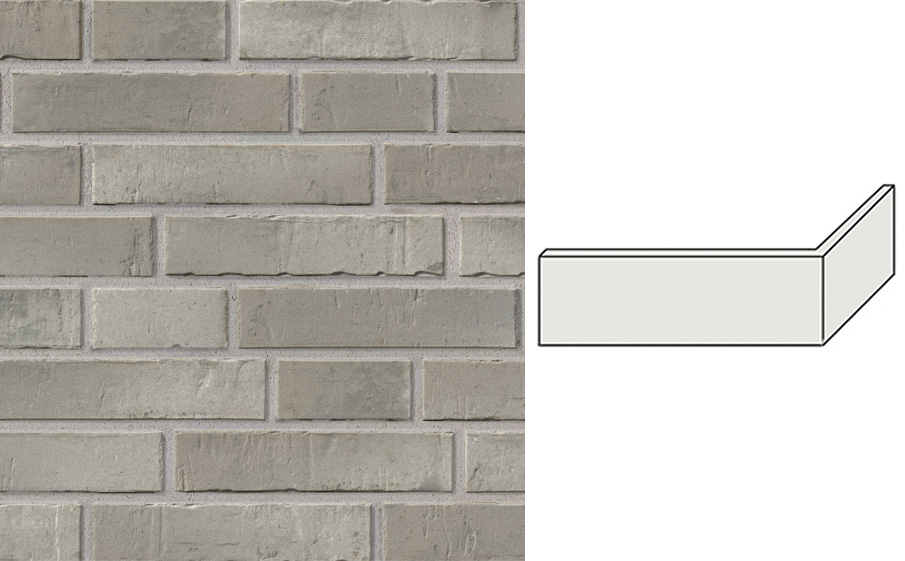 Клинкерная плитка угловая Stroeher Kontur EG, 472 grau engobiert, 240*115*71*12 мм