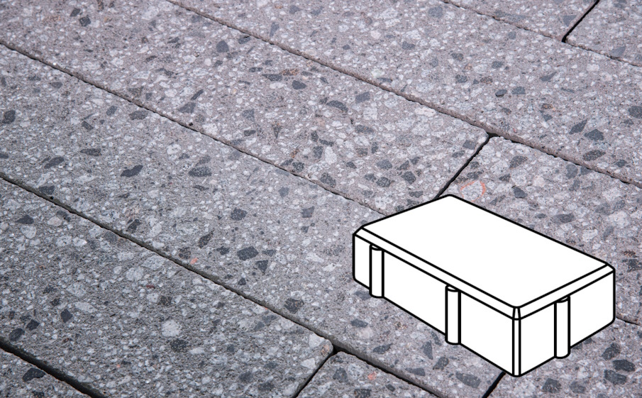 Плитка тротуарная Готика, Granite FINERRO, Брусчатка В.2.П.10/Г.2.П.10, Галенит, 200*100*100 мм
