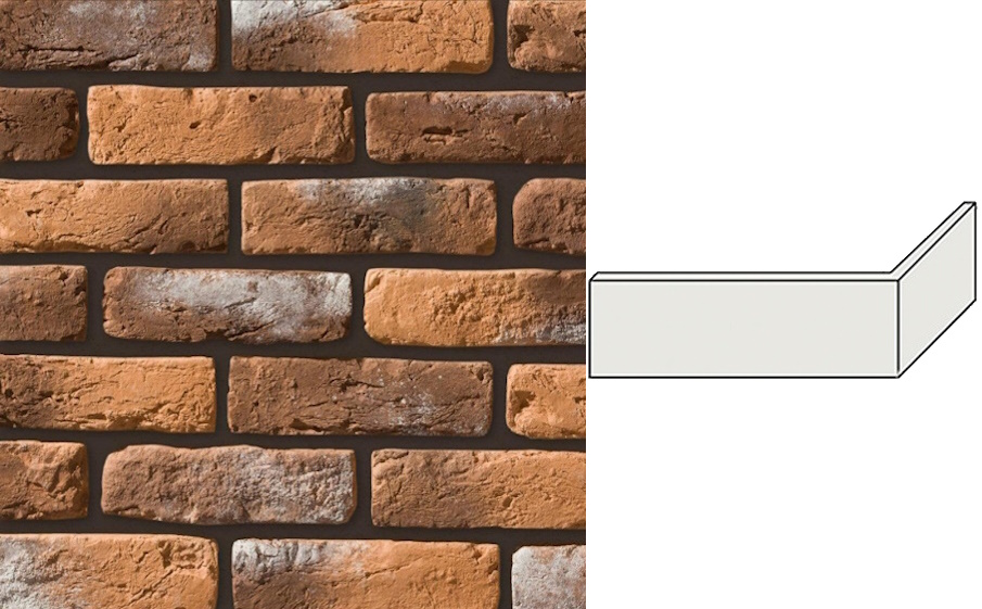 Декоративный кирпич Leonardo Stone угловой элемент Мадрид 245/110*80*19 мм 485