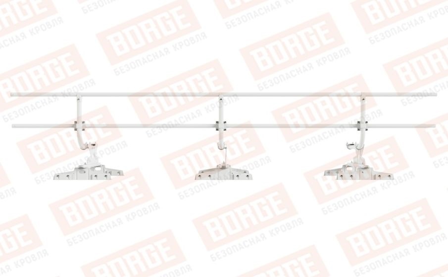 Кровельное ограждение Borge для монтажа параллельно фальцу оцинкованное RAL 9003, 300*60 см