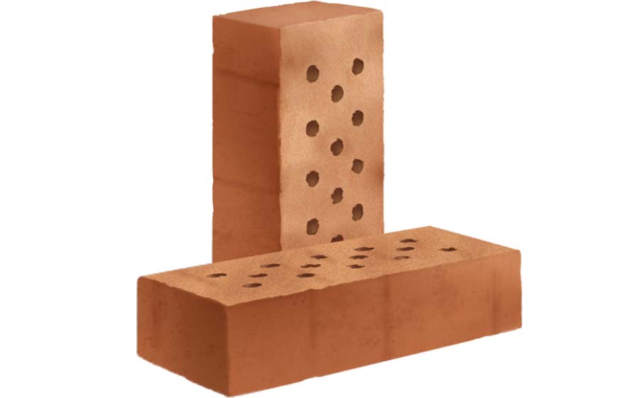 Кирпич строительный керамический ЛСР полнотелый с тех.пустотами до 13%, М150, 250*120*65 мм