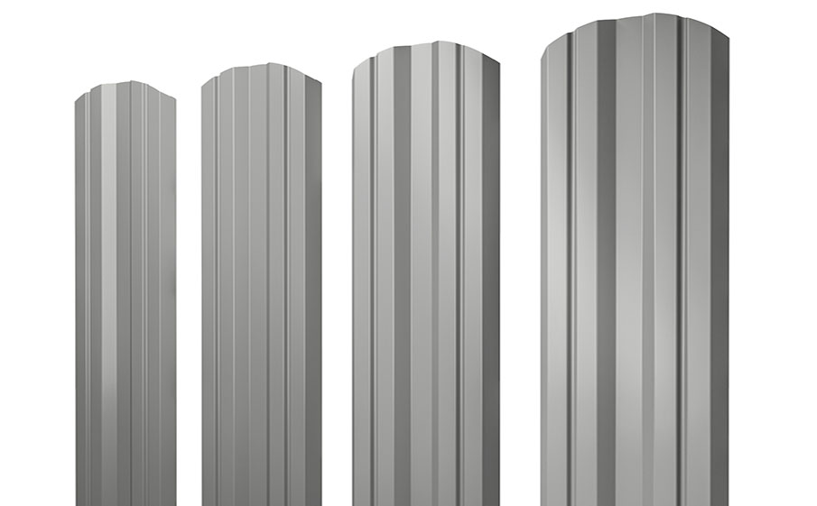 Штакетник Twin фигурный Satin RAL 9006 бело-алюминиевый