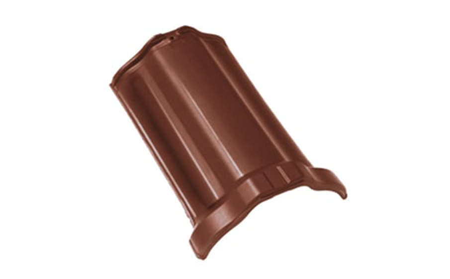 Керамическая коньковая черепица с зажимом для конька BRAAS Саттель тик коричневый глазурь