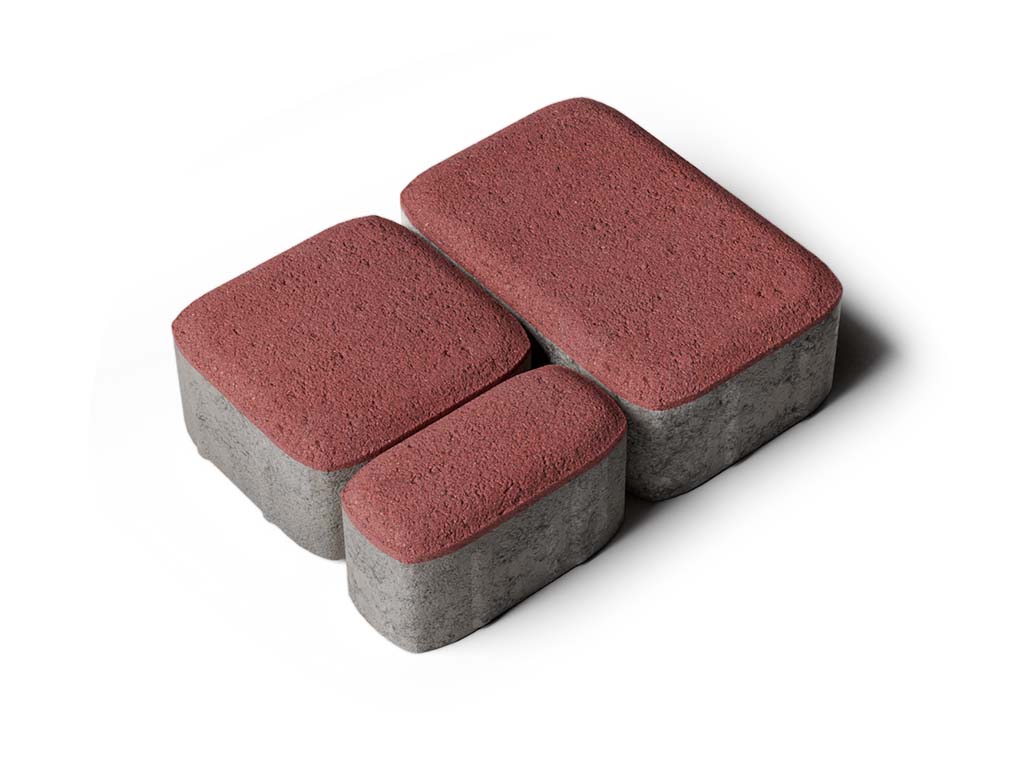 Плитка тротуарная Классико Б.4.КО.6 стандарт гладкий красный, комплект 3 шт, толщина 60 мм