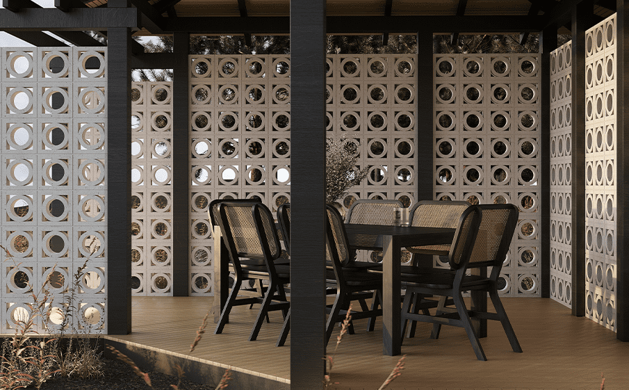 Декоративный бриз-блок Mesterra Cobogo 0101, под покраску, 250*250*70 мм