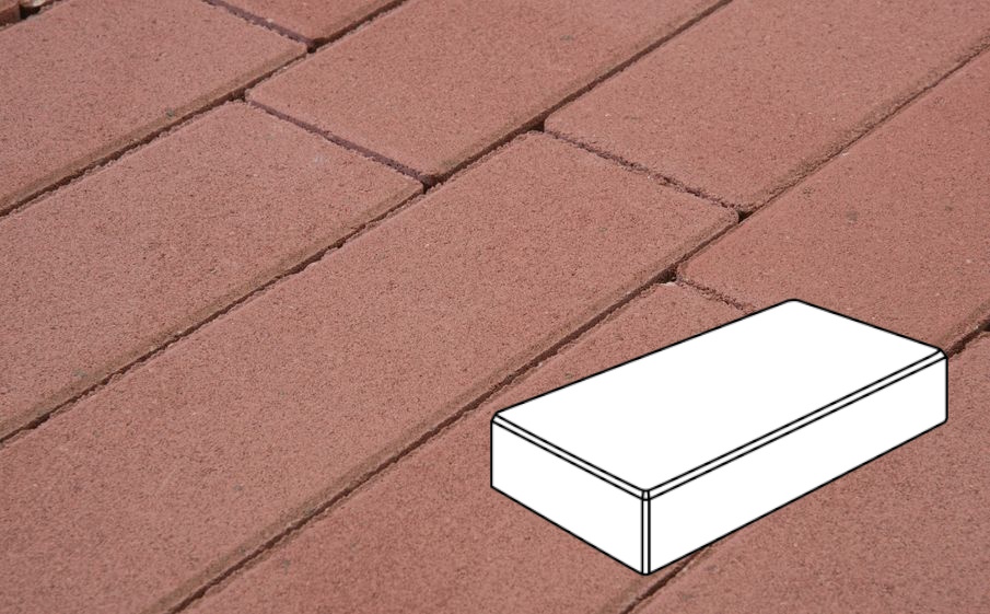 Плитка тротуарная Готика Profi, Картано Гранде В.3.П.8, красный, частичный прокрас, б/ц, 300*200*80 мм