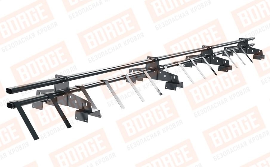 Снегозадержатель трубчатый Borge для профнастила H-114 оцинкованный RAL 7016, 3 м