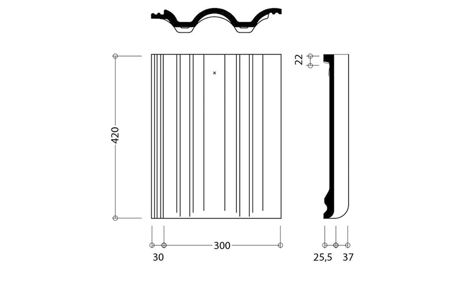 Цементно-песчаная черепица рядовая BRAAS Адриа коричневая