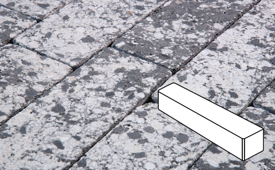 Плитка тротуарная Готика Granite FINERRO, Ригель Б.3.П.8, Диорит 360*80*80 мм